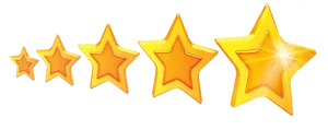 Five Star Rating Golden Stars PNG Image