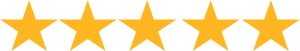 Five Star Rating Golden PNG Image