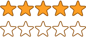 Five Star Rating Graphic PNG Image