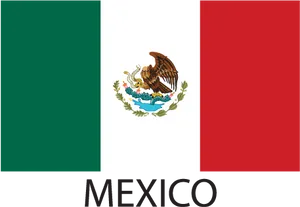 Flagof Mexicowith Name PNG Image