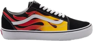 Flame Design Vans Sneaker PNG Image