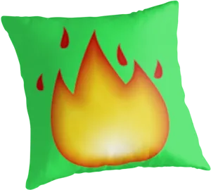 Flame Emoji Cushion Design PNG Image