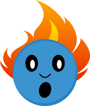 Flame Head Cartoon Character PNG Image