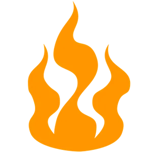Flame Icon Simple Black Background PNG Image