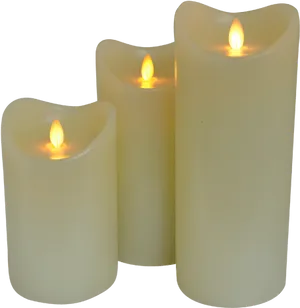 Flameless L E D Candles Set PNG Image