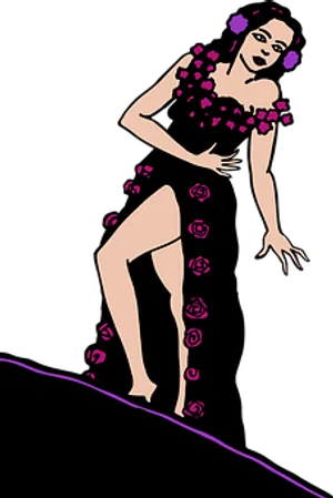 Flamenco Dancer Vector Illustration PNG Image