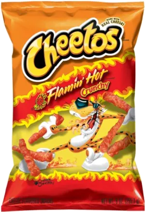 Flamin Hot Cheetos Crunchy Snack Package PNG Image