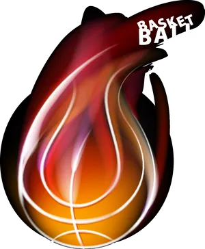 Flaming Basketball Logo PNG Image