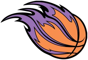 Flaming Basketball Logo PNG Image