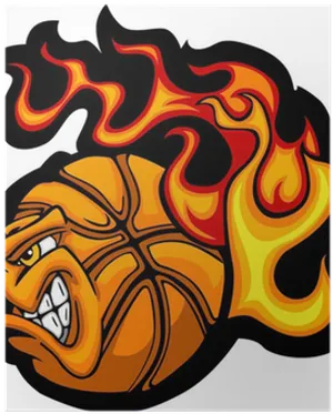 Flaming_ Basketball_ Tiger_ Logo PNG Image