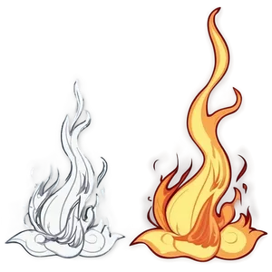 Flaming Cartoon Drawing Png Luy PNG Image