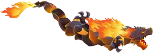 Flaming Dragon Artwork PNG Image