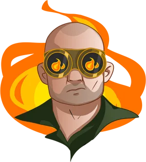 Flaming Gaze Character PNG