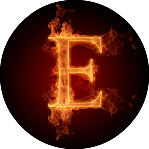 Flaming Letter E PNG Image