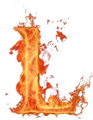 Flaming_ Letter_ L_ Formation PNG Image