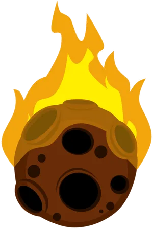 Flaming Meteor Cartoon PNG Image