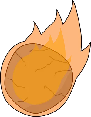 Flaming Meteor Cartoon Vector PNG Image