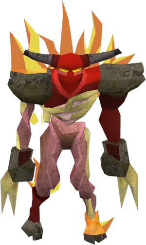 Flaming_ Rock_ Golem_ Character PNG Image