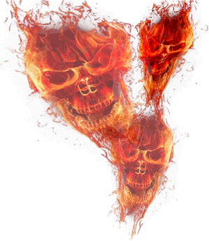 Flaming Skull Illusion PNG Image