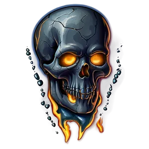 Flaming Skull Illustration Png 13 PNG Image