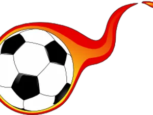 Flaming Soccer Ball Graphic PNG Image