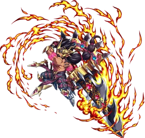 Flaming_ Warrior_ Artwork PNG Image