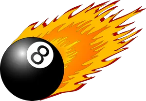 Flaming8 Ball Pool Graphic PNG Image