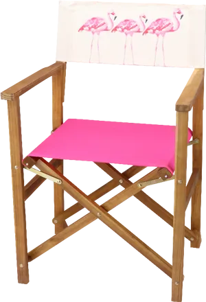 Flamingo Pattern Director Chair PNG