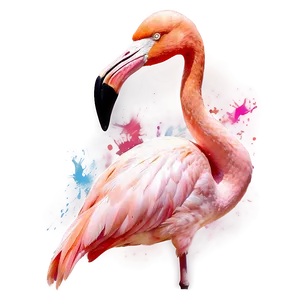 Flamingo Watercolor Splash Png 06292024 PNG Image