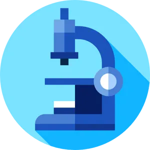 Flat Design Microscope Icon PNG Image