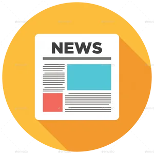 Flat Design Newspaper Icon PNG Image