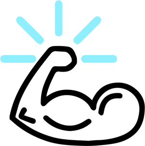 Flexing Muscle Emoji Illustration PNG