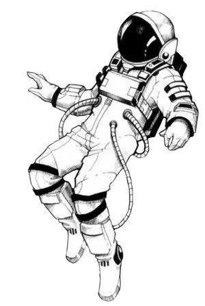 Floating Astronaut Illustration PNG Image