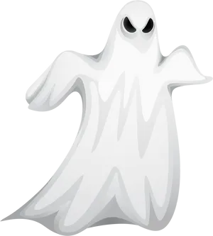 Floating Halloween Ghost Cartoon PNG Image