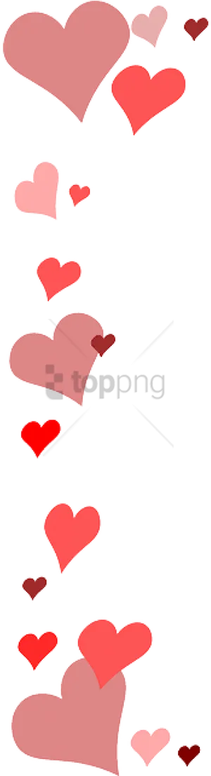 Floating Hearts Border Design PNG Image