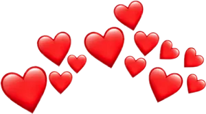 Floating Hearts Graphic PNG Image