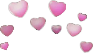 Floating Hearts Overlay PNG Image