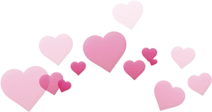 Floating Pink Hearts Graphic PNG Image