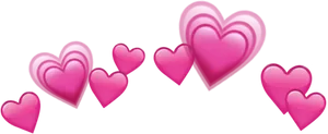 Floating Pink Hearts Graphic PNG Image