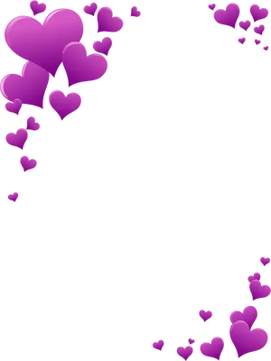 Floating Purple Hearts Love Background PNG Image