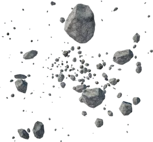 Floating Rocks Space Background PNG Image