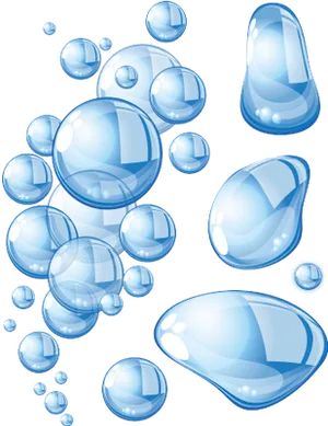 Floating Water Bubbles Graphic PNG Image