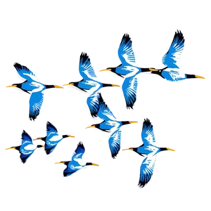 Flock Of Birds Flying Together Png Tkw PNG Image