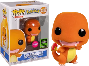 Flocked Charmander Funko Pop Exclusive PNG Image