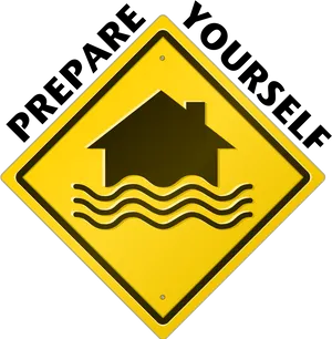 Flood Preparation Sign Alert PNG Image