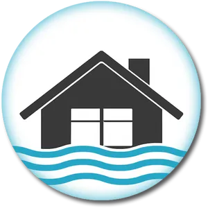 Flooded Home Icon PNG Image