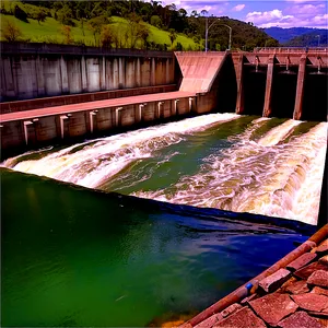 Floodgate Release At Dam Png Mbg PNG Image