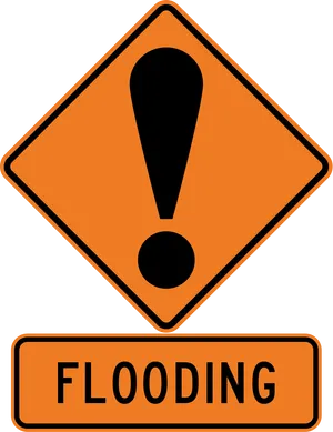 Flooding Warning Sign Graphic PNG Image