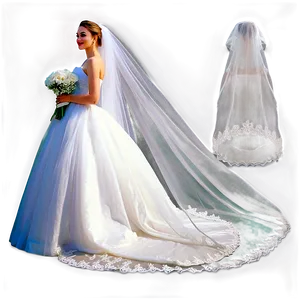 Floor Length Bridal Veil Png Trj25 PNG Image