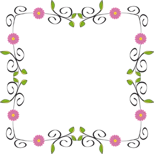 Floral Abstract Frame Design PNG Image